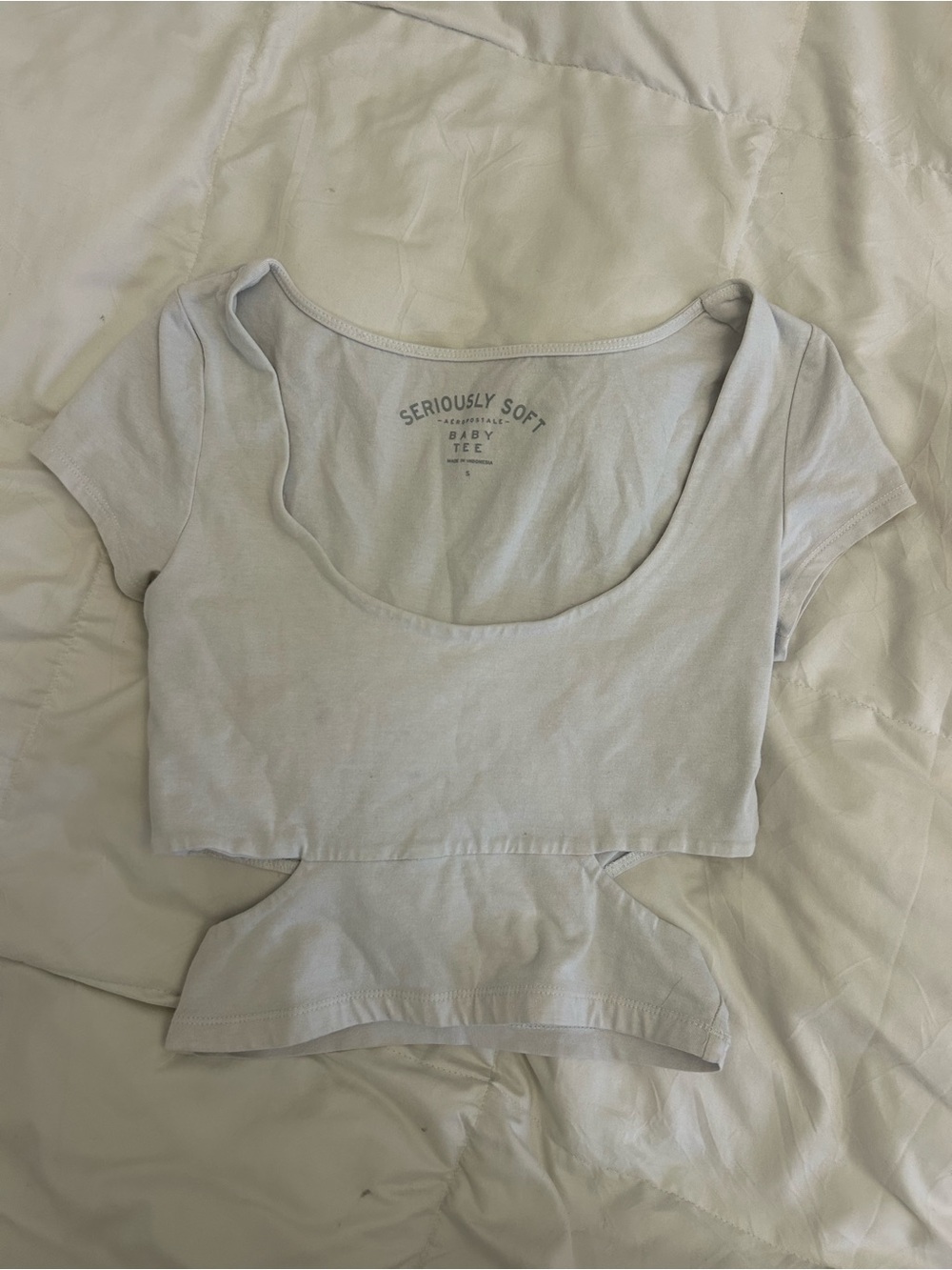 Aeropostale Light Gray Baby Tee Crop Top